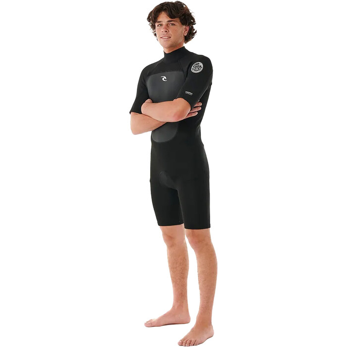 2024 Rip Curl Mens Omega 2mm Back Zip Shorty Wetsuit 11LMSP - Black